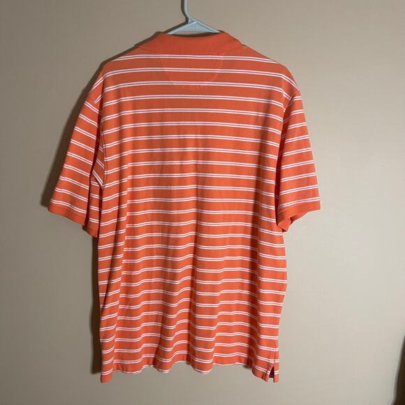 AmazonBasics Men Orange with White Stripes Polo L - Picture 2 of 3